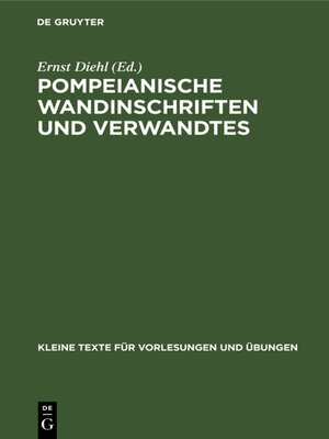 cover image of Pompeianische Wandinschriften und Verwandtes